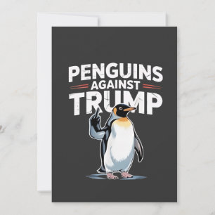 Cartão De Festividades Pinguins Contra Trump Anti Trump Resist Tarrifs