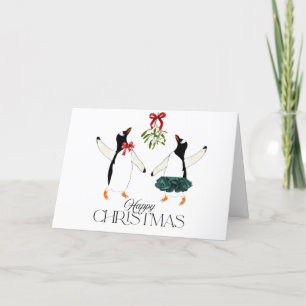 Cartão De Festividades Pinguins Dançantes Natal 