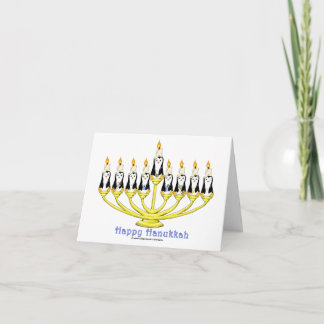 Cartão De Festividades Pinguins de Hanukkah