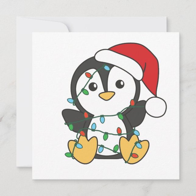 Cartão De Festividades Pinguins de Natal de Inverno Pinguins (Frente)