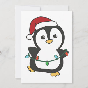 Cartão De Festividades Pinguins de Natal de Inverno Pinguins