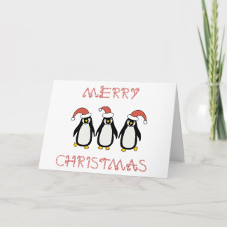Cartão De Festividades Pinguins do Feliz Natal