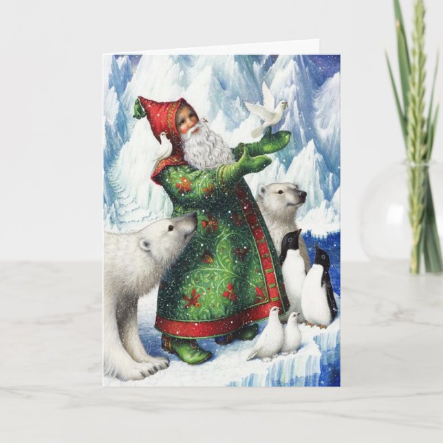 Cartão De Festividades Pinguins do Natal! (Frente)