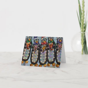 Cartão De Festividades Pinguins do Xmas