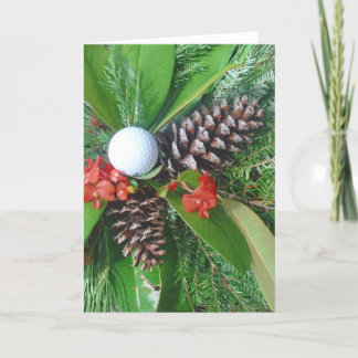 Cartão De Festividades Pinhas de pinheiro de bola de golfe e Natal de Eve