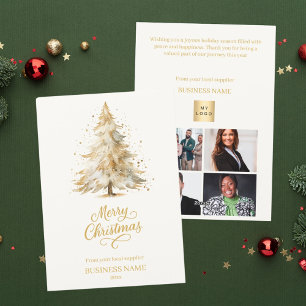 Cartão De Festividades Pinheira de Natal, negócio de fotos com beige