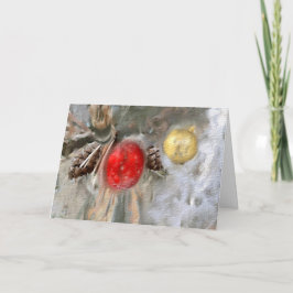 Cartão De Festividades Pinheiro de Natal Cones e Ornamentos