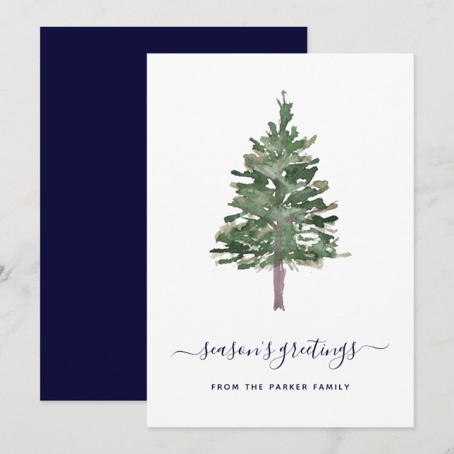 Cartão De Festividades Pinho Simples (Frente/Verso)