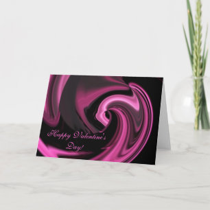 Cartão De Festividades Pink Abstract Heart Valentine's Day Card