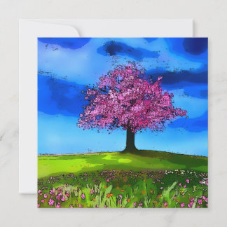 Cartão De Festividades Pink Cherry Tree