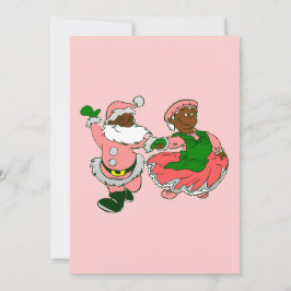 Cartão De Festividades  pink christmas black santa claus wife 