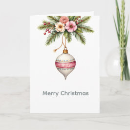 Cartão De Festividades Pink Christmas Ornament Holiday Card