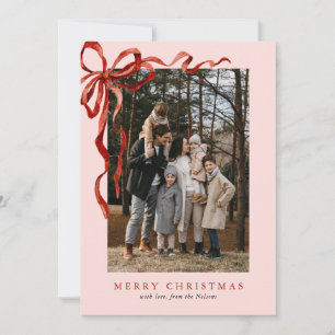 Cartão De Festividades Pink Elegant Watercolor Red Arco Natal 2 Foto