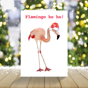 Cartão De Festividades Pink flamingo d'água, engraçado Natal