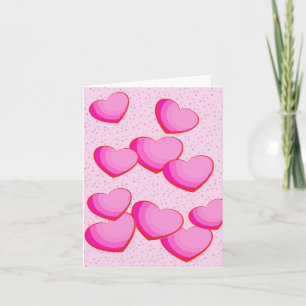 Cartão De Festividades Pink Heart Cluster Dots Valentine