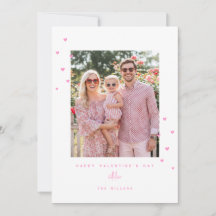Pink Love Hearts Happy Valentine's Day Photo Card