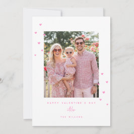 Cartão De Festividades Pink Love Hearts Happy Valentine's Day Photo Card