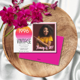 Cartão De Festividades Pink Retro Sun 1996 Photo 30th Birthday Holiday