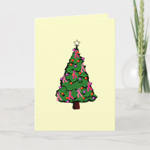 Cartão De Festividades Pink Ribbon Tree Card