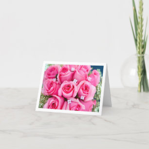 Cartão De Festividades Pink Roses Romance Valentines Wedding Engagement