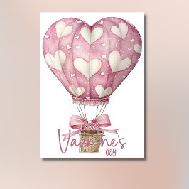Cartão De Festividades Pink soft heart balloon Happy Valentines Day