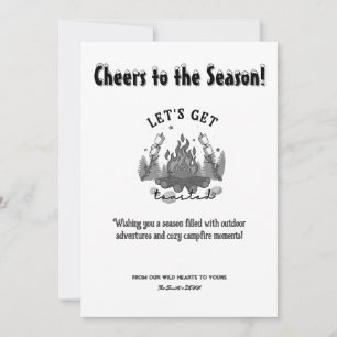 Cartão De Festividades Pino de Fogo do Campo de Natal ao ar livre