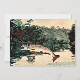 Cartão De Festividades Pintagem de Winslow Homer, Truta Saltadora,