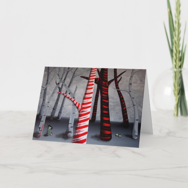 Cartão De Festividades Pintando um bastão de doces (Frente)