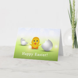 Cartão De Festividades Pintinho pequeno bonito do bebê do felz pascoa