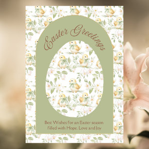 Cartão De Festividades Pintinhos Amarelos para Bebês Páscoas Saudações