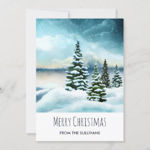 Cartão De Festividades Pintor Cênico Winter Wonderland Watercolor