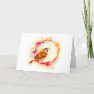 Cartão De Festividades Pintor de pardal e de flores