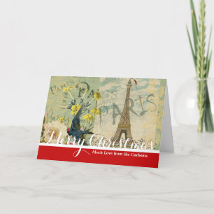 Cartão De Festividades Pintura de Arte Antiquada por Viagem da França de