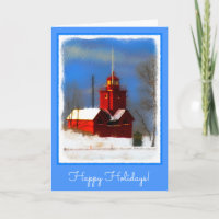 Pintura do Farol Vermelho Grande - Arte Original