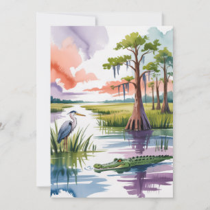 Cartão De Festividades Pintura do Parque Nacional Everglades