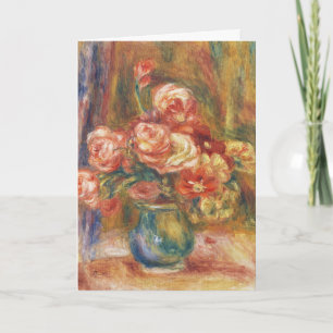 Cartão De Festividades Pintura Elegante de Rosa Renoir no Estilo Shabby C