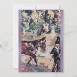 Cartão De Festividades pintura em cabine de cavalo ao estilo renoir