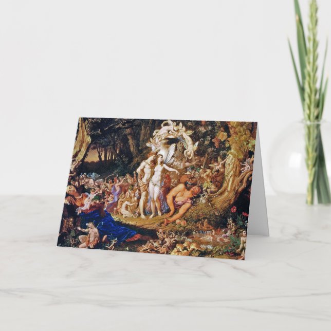 Cartão De Festividades Pintura feericamente "Oberon e Titania " (Frente)