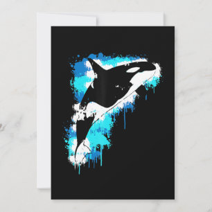 Cartão De Festividades Pintura   Orca Whale Watercolor Pintura Artística