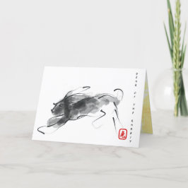 Cartão De Festividades Pintura original do coelho chinês Aniversário HGC