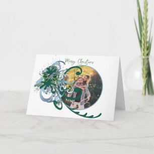 Cartão De Festividades Pintura Splat de Swirly do Feliz Natal… -
