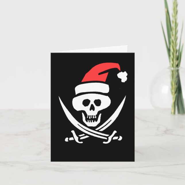 Cartão De Festividades Pirata de Natal (Frente)