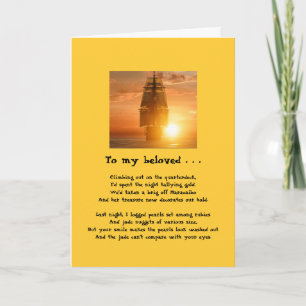 Cartão De Festividades Pirate Valentine's Day Card!