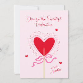 Cartão De Festividades Pirulito de Coração com Laço XOXO Amor de Namorado