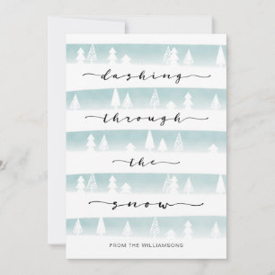 Cartão De Festividades Piscando Através Das Frisas Da Floresta De Aquarel