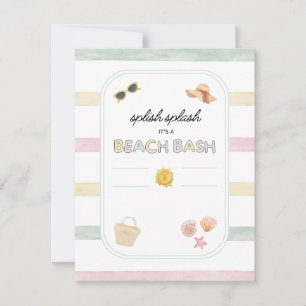 Cartão De Festividades Piscina Beach Modern Colorous Chá de fraldas ou Ki