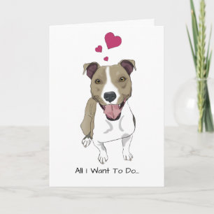 Cartão De Festividades Pit Bull Valentine's Day Card