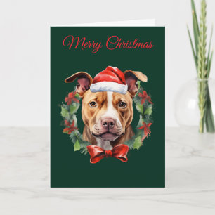 Cartão De Festividades Pitbull de Natal