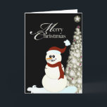 Cartão De Festividades Pix Dezines Snowman/Árvore de Natal brilhante<br><div class="desc">Homem de neve PixDezines e árvore de Natal brilhante.  Enviando um Feliz Natal para amigos e familiares.   Copyright © 2010 PixDezines.com™ e PixDezines™ em zazzle.com</div>