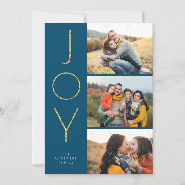 Cartão De Festividades Pix Empilhado Glitter JOY 3 (Frente)